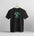 Black t-shirt with 'New Jersey USA' design on a hanger against a light gray background