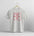 Gray t-shirt with red text on a white background