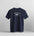 Navy blue t-shirt with 'New Jersey' design on a hanger against a light gray background