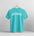 Turquoise t-shirt with 'New Jersey' text on a hanger against a gray background