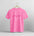 Pink t-shirt with 'jersey girl' text and outline on a hanger against a gray background