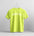 Yellow t-shirt with 'Jersey Girl' text on a hanger against a gray background